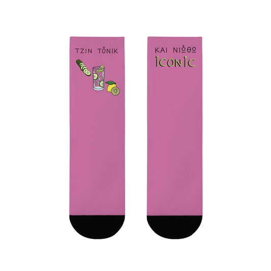 Gin Tonic Socks in Pink