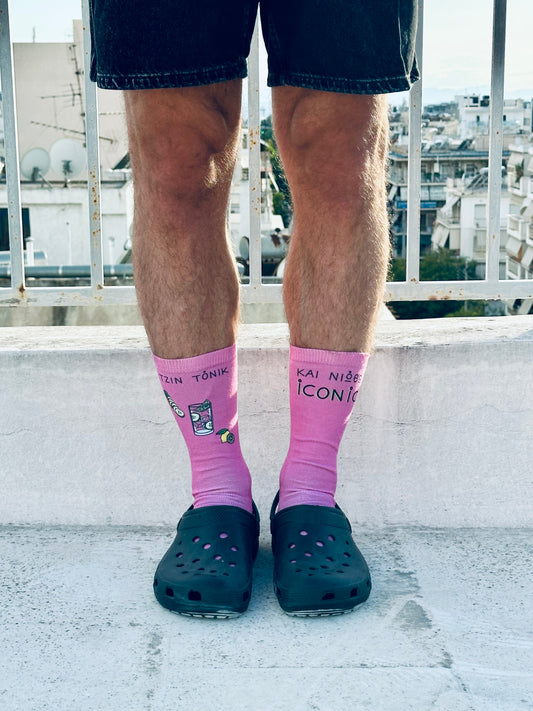 Gin Tonic Socks in Pink